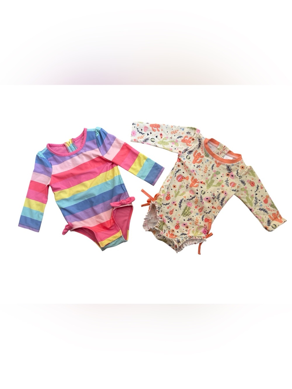Baby Girls Super Cute Long Sleeve Swimsuits Set of Two